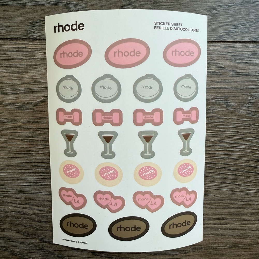 Rhode Sticker Set with Pink and Brown Designs